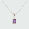 Colgante Brio Baguette de MOON en Plata 925 con amatista y brillante - Incluye cadena Colgante Brio Baguette de MOON en Plata 925 con amatista y brillante - Incluye cadena