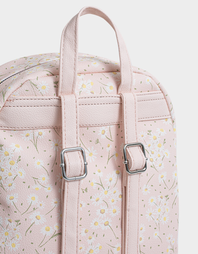 Mochilas Urbanas Estampados Mochila Cuerina Margaritas - Estampado Flores