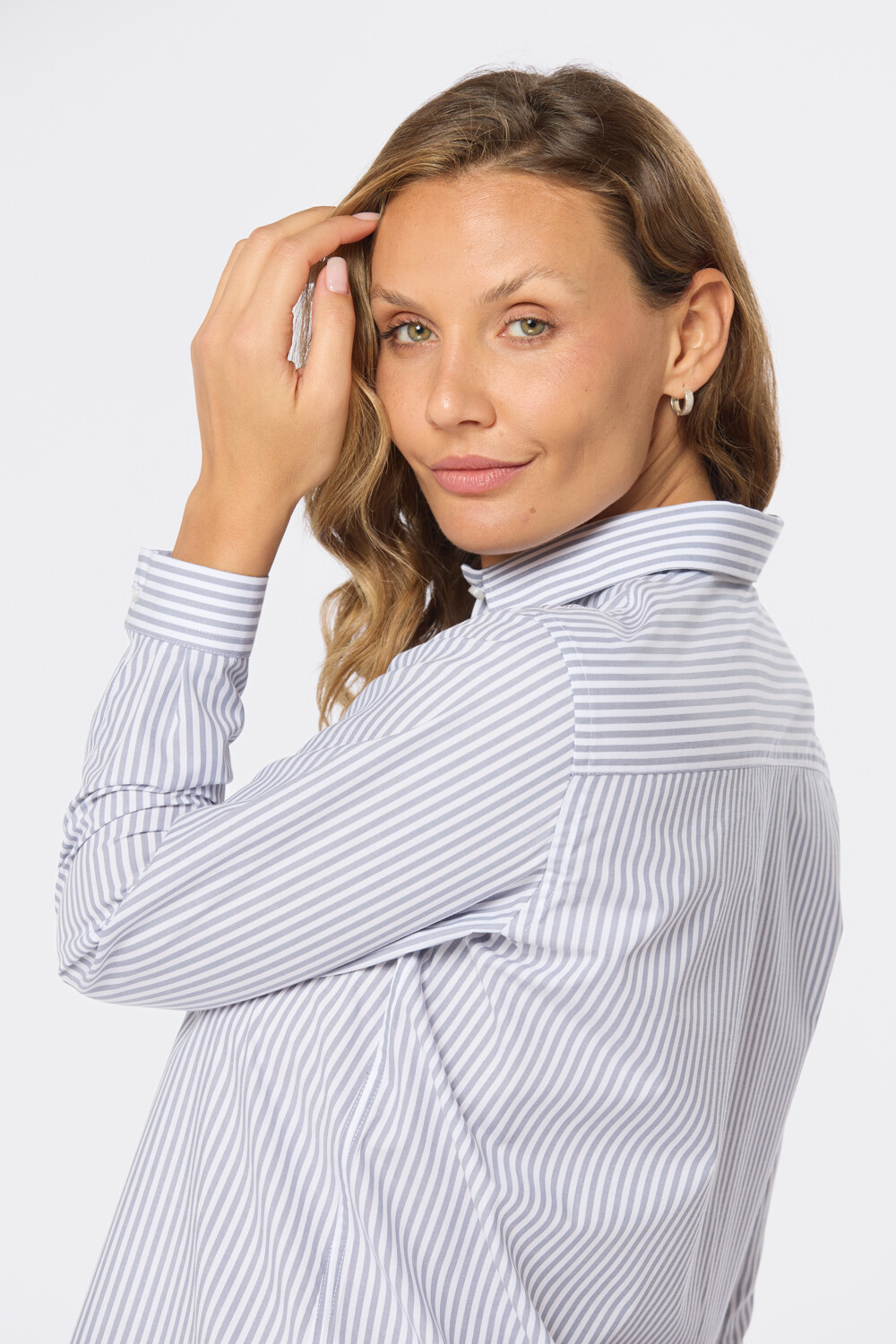 CAMISA HOLGADA RAYADA Piedra