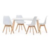 Juego de Comedor Eames Mesa Rectangular 120x80 + 4 Sillas Eames Acolchonadas Blanco
