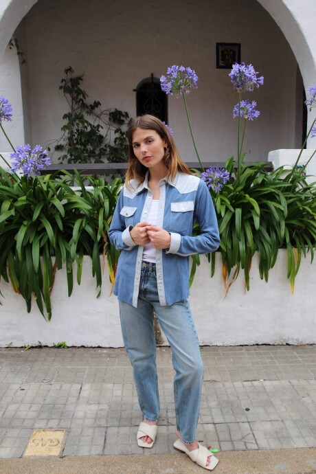 CAMISA PITA GAMUZA CIELO