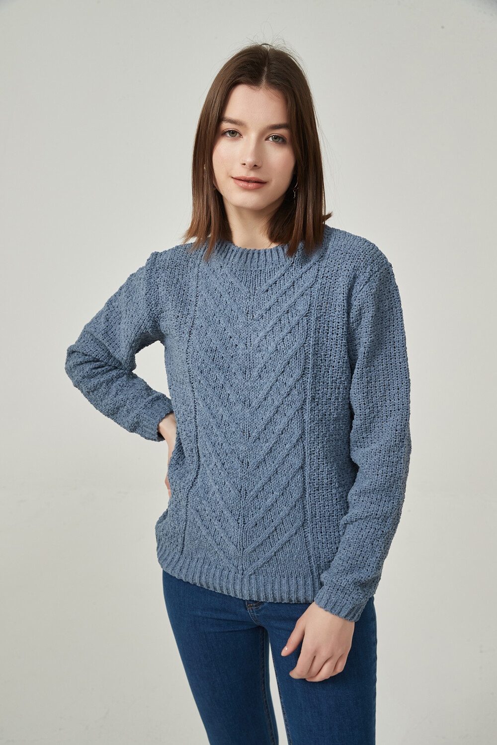 Sweater Allora Azul Grisaceo