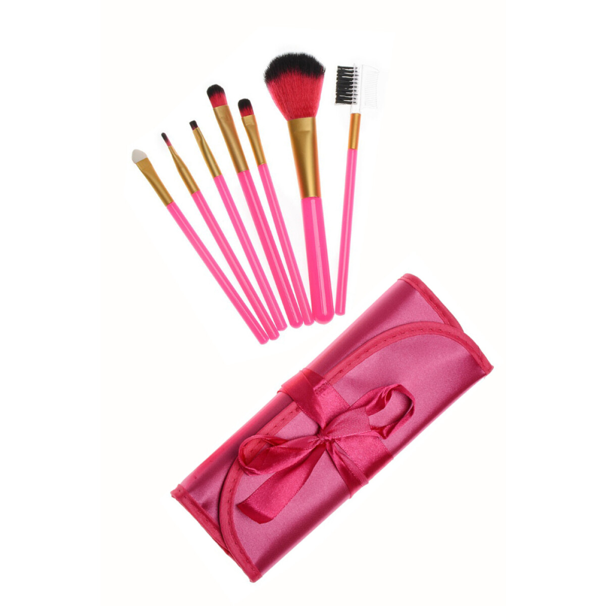 Set Porta Brochas Con Brochas - Rosa Oscuro 