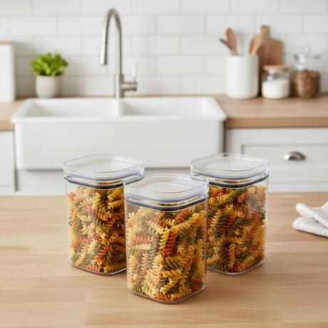 Set x3 Pote hermético 1L TRANSPARENTE