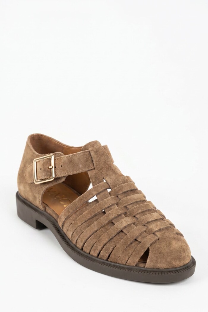 Sandalias Cangrejeras De Gamuza Vison