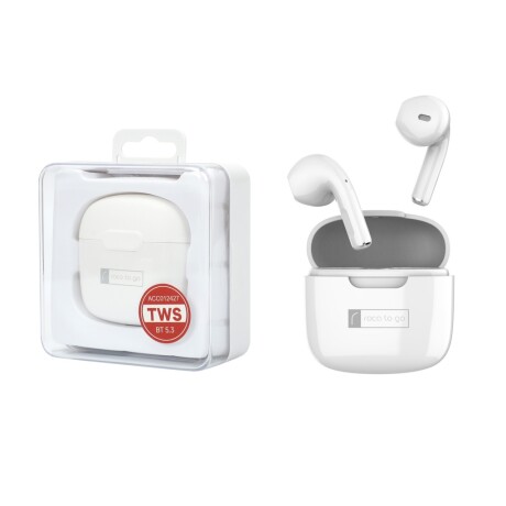 Auricular Bluetooth Tws Roca To Go Universo Binario BLANCO