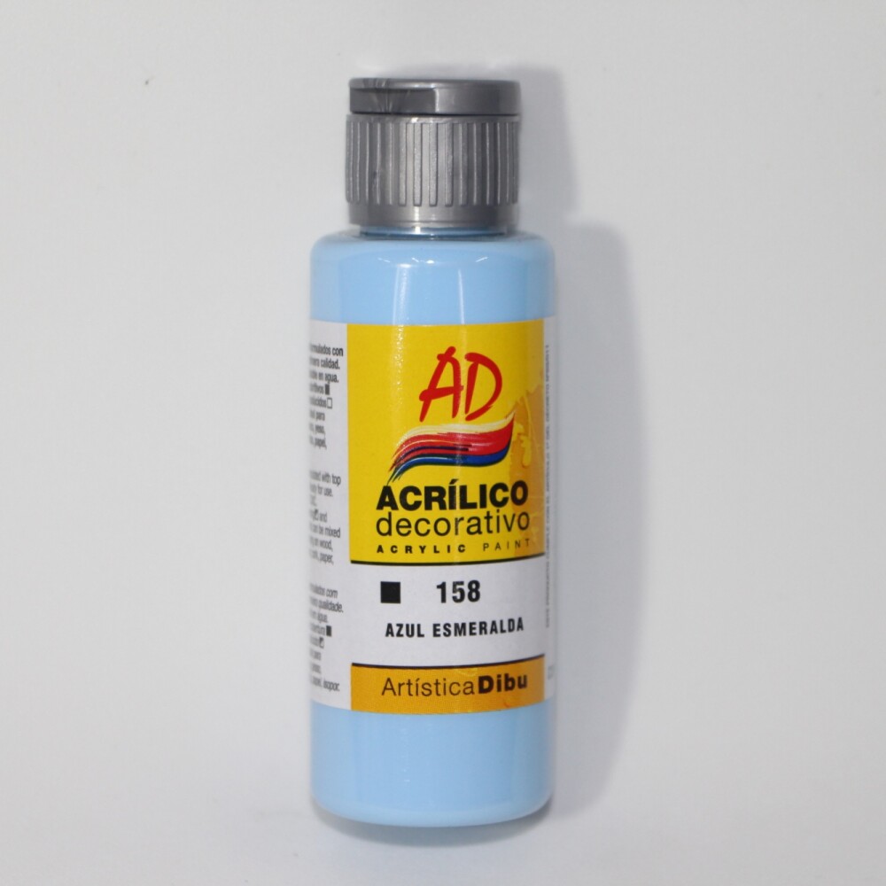 PINTURA ACRILICA ARTISTICA DIBU 60 ML. DIFERENTES COLORES COLOR AZUL ESMERALDA 158