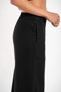Pantalón Con Lino Negro