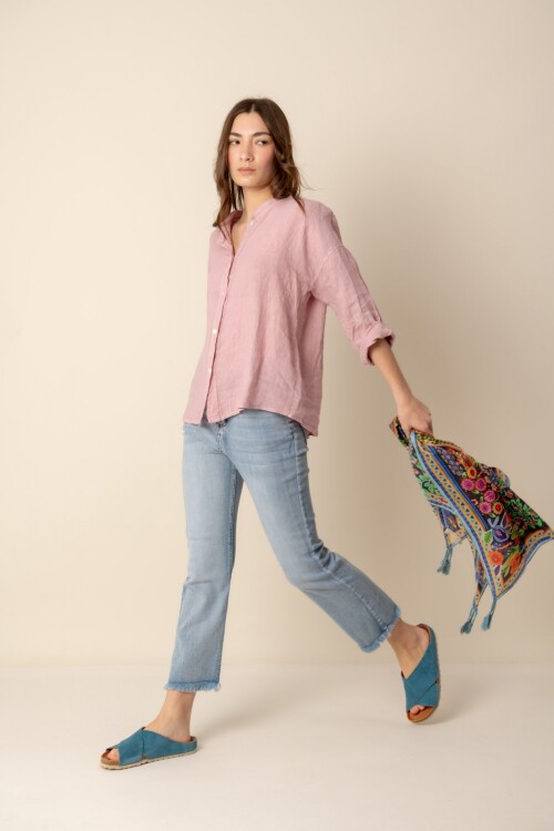 Camisa de lino Rosa