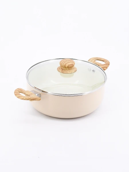 OLLA BEIGE CON TAPA BEIGE