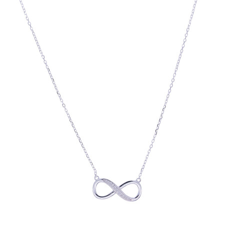 Conjunto de cadena de plata 925 con dije, INFINITO. Conjunto de cadena de plata 925 con dije, INFINITO.