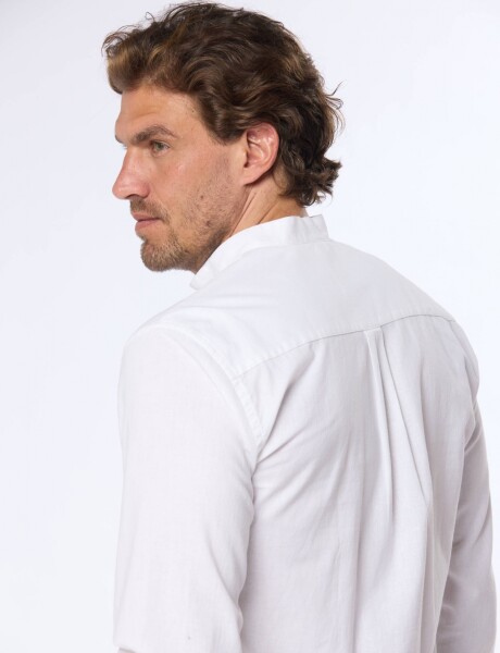 CAMISA DE LINO CUELLO MAO Blanco