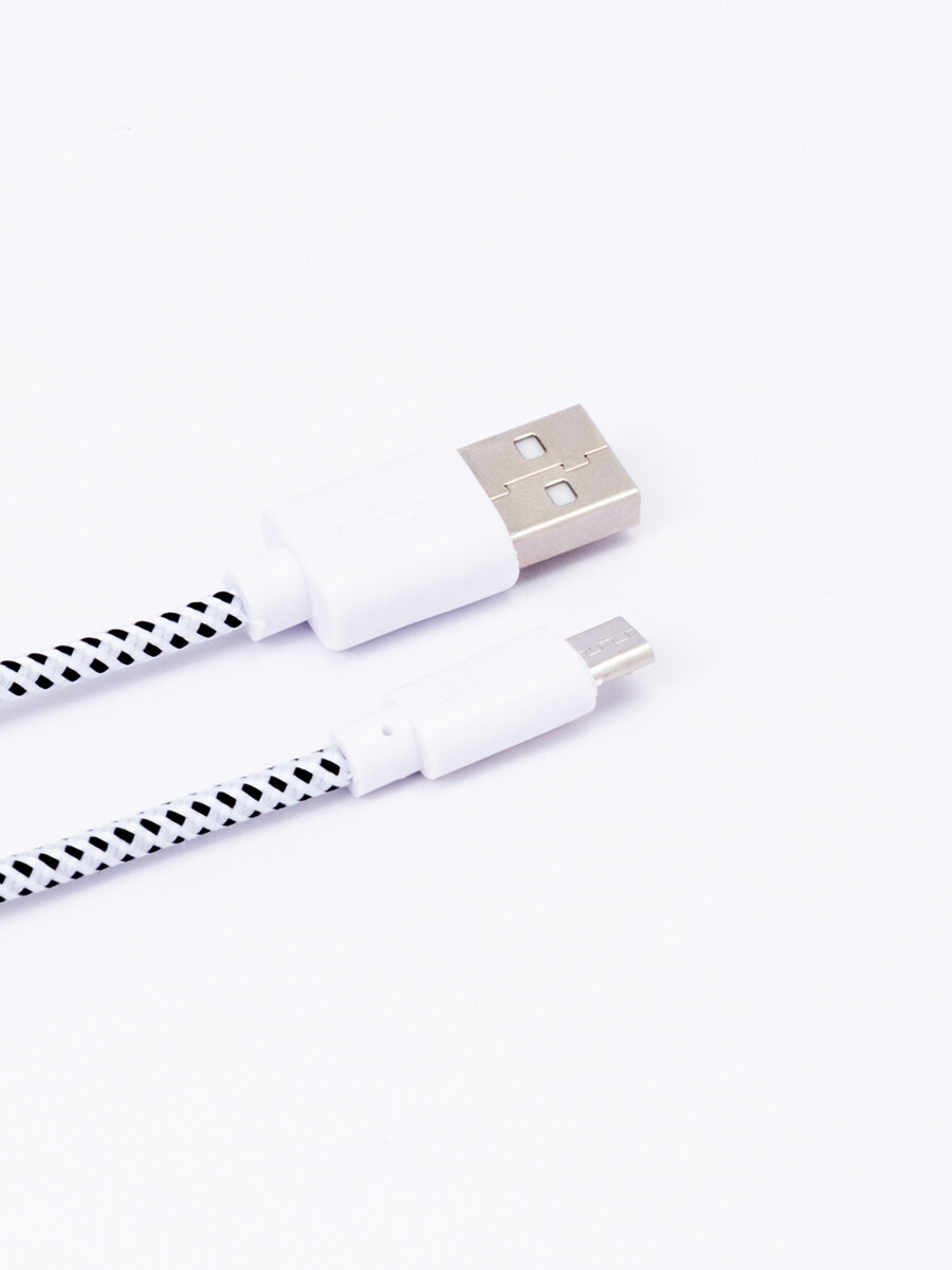 Cable tipo cordón para Android- Blanco 