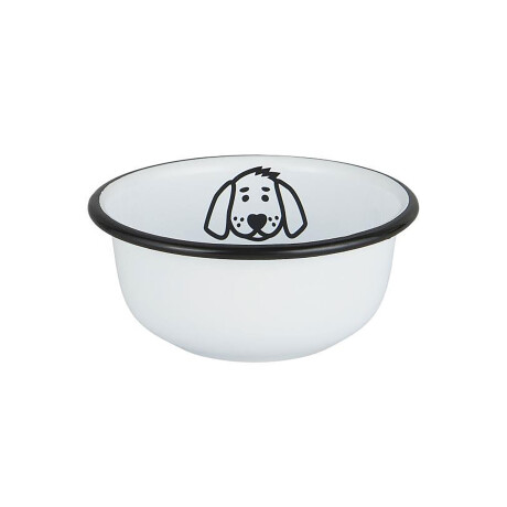 PLATO COMIDA PERRO BLANCO ACERO Y PORCELANA 0448