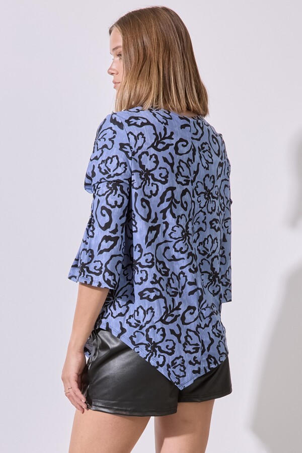 Blusa Botones NEGRO/AZUL