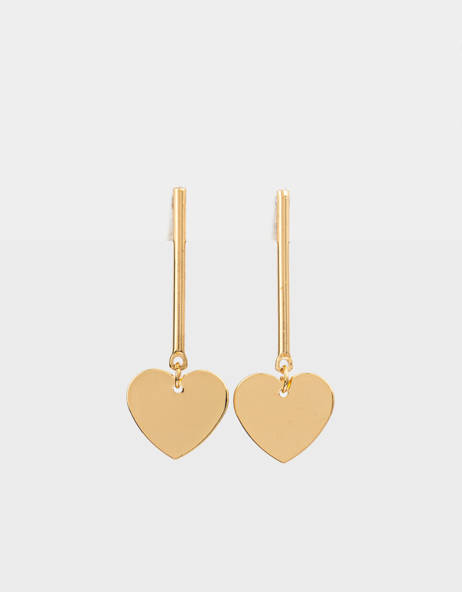 Aros Colgantes Cortos Con Corazón 