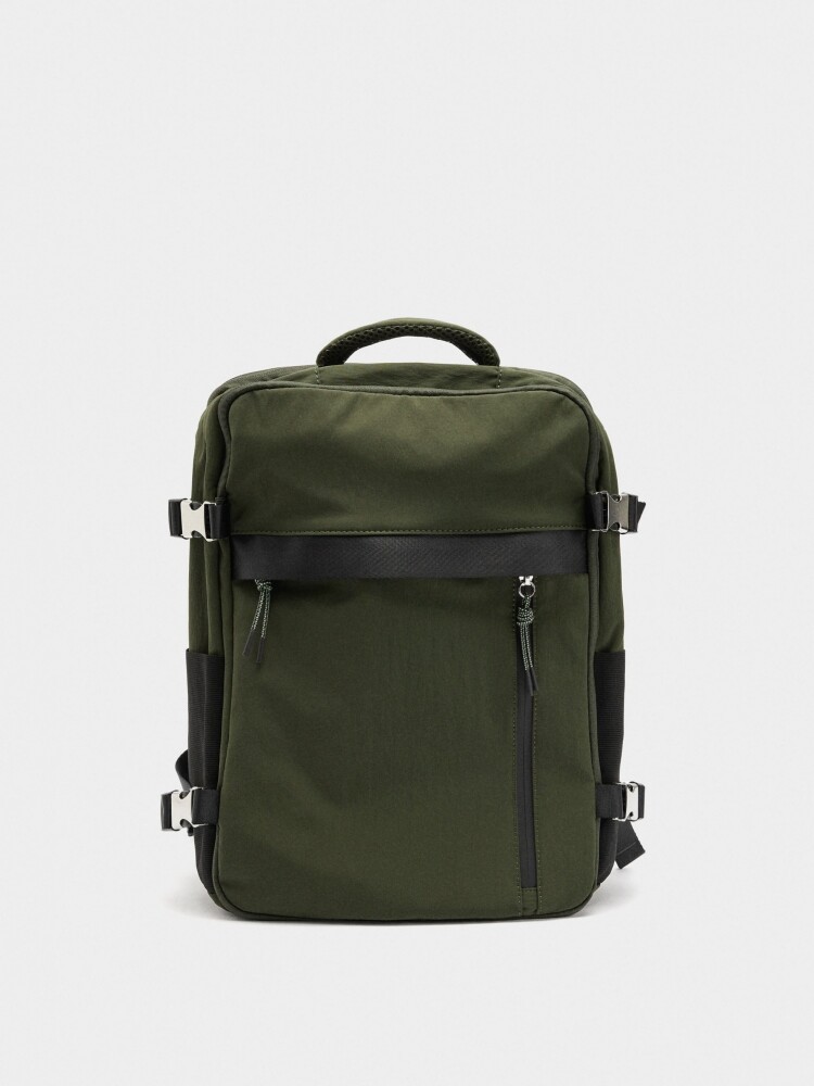 Mochila De Cabina Nylon Extensible Repelente Al Agua caqui