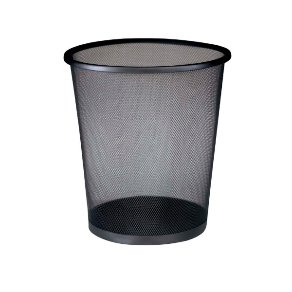 PAPELERA ACERO NEGRA 16 Lts NEGRO