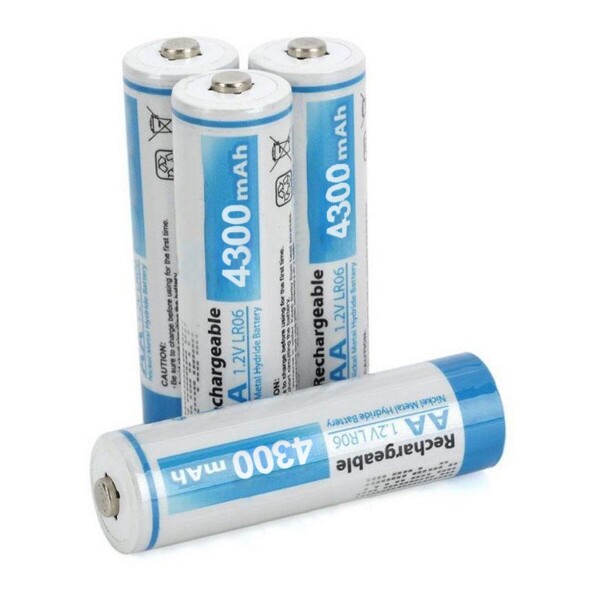 Pack x4 Pilas AA Recargables 4300mAh Blister LR06 1.2V Variante Color Azul