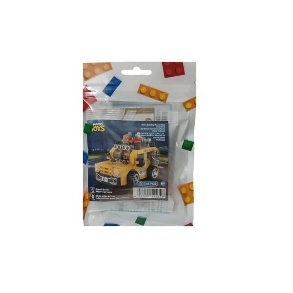 Bloques para armar vehículo amarillo