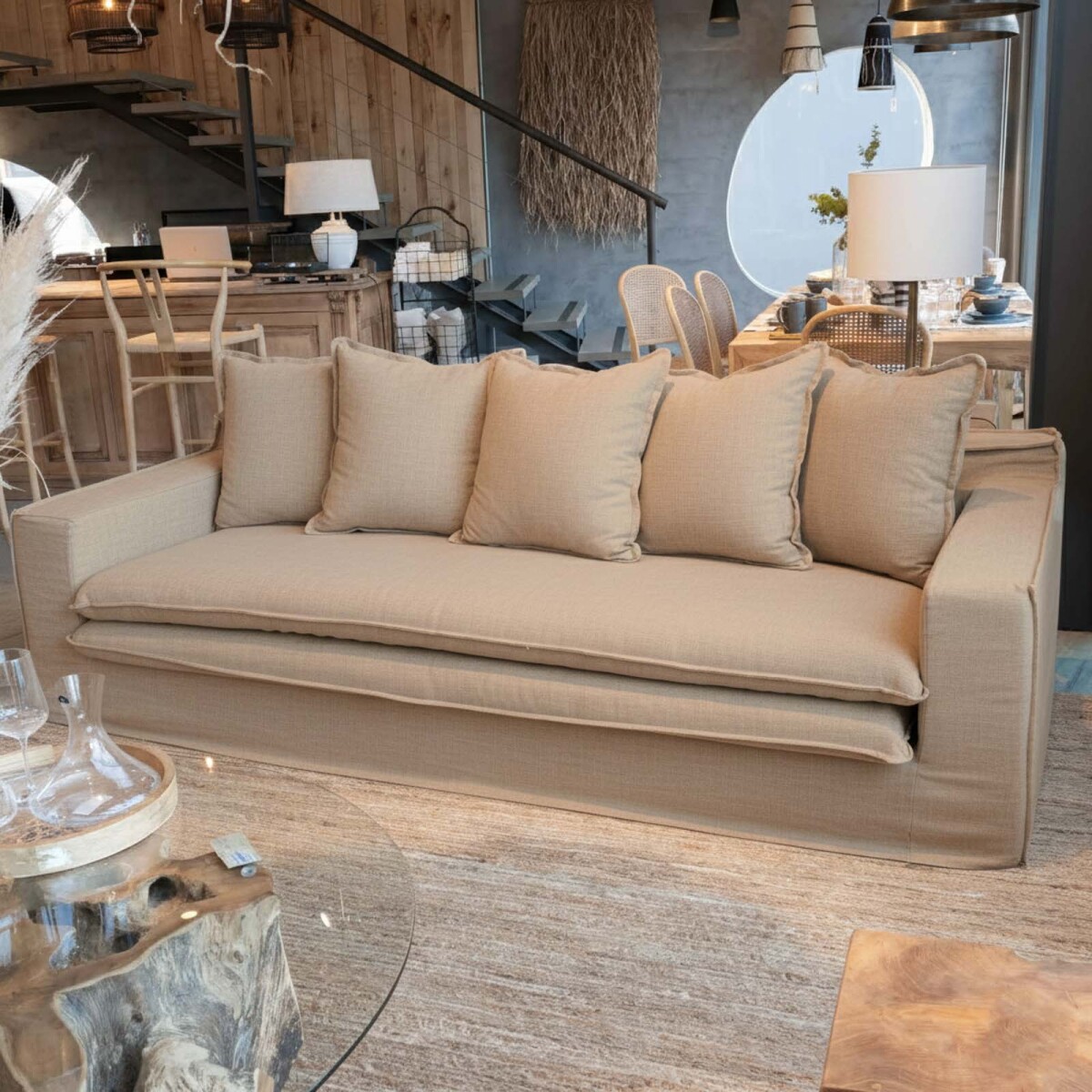 Sofá Tuna, beige, 2.38 m 