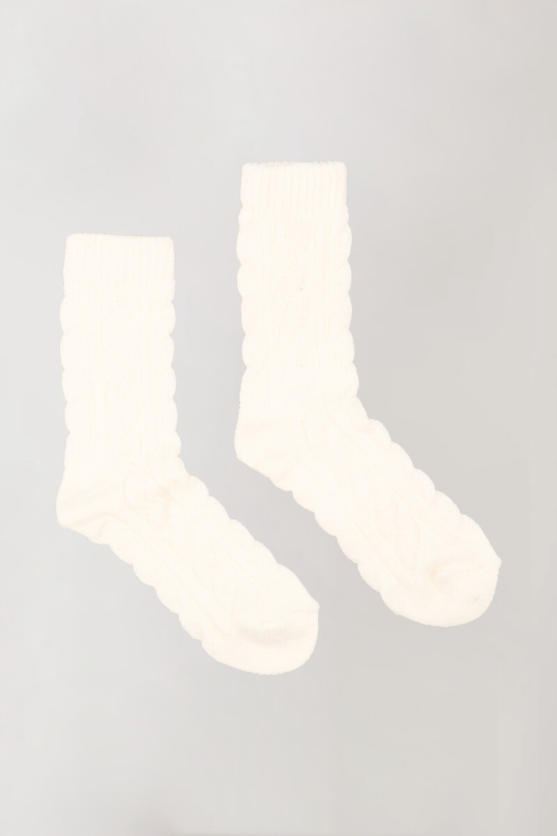Medias chenille torneadas Beige