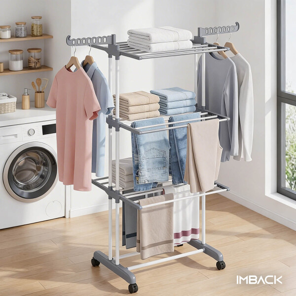 Tendedero Vertical Varillas Acero Plegable De 3 Niveles Tender Ropa Lavadero Metal De Pie 54x68x168 Cm Gris Tendedero Vertical Varillas Acero Plegable De 3 Niveles Tender Ropa Lavadero Metal De Pie 54x68x168 Cm Gris