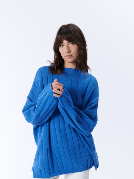 Buzo Punto Oversize Azul