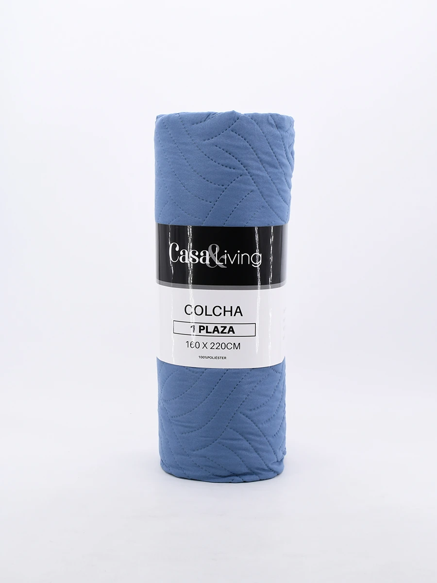COLCHA 1 PLAZA - AZUL 