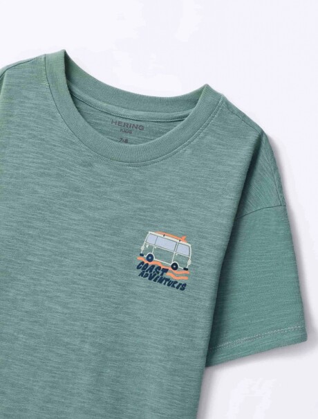 CAMISETA INFANTIL CON ESTAMPA VERDE