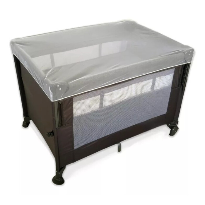 Practicuna Plegable Con Mosquitero Y Ruedas - Tinok Gris/Gris