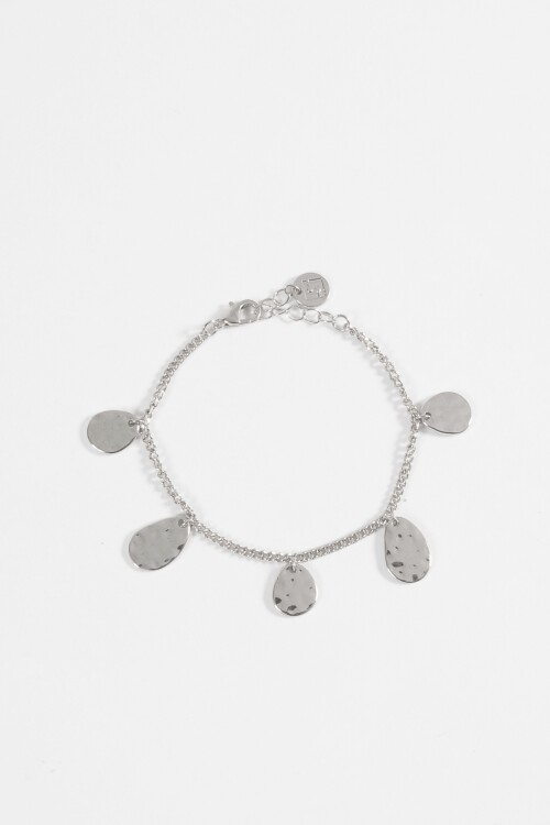 Pulsera cadena metal texture plateado