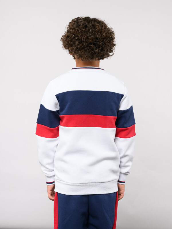 Buzo A La Base Grav Nacional Junior Blanco, Azul Marino, Rojo