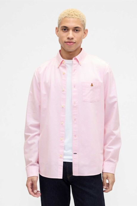 Camisa Oxford Logo Oso Brannan Hombre Primrose Pink