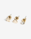 Aros Sets Strass Set De Aros Pasantes Dorado - Dorado