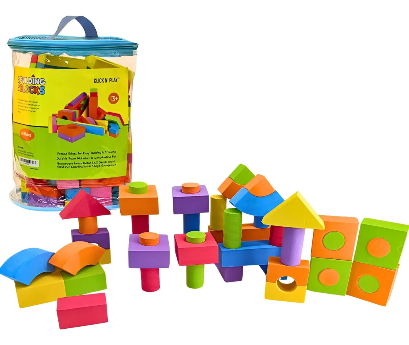 Set de bloques de goma eva multicolor 100 pcs 