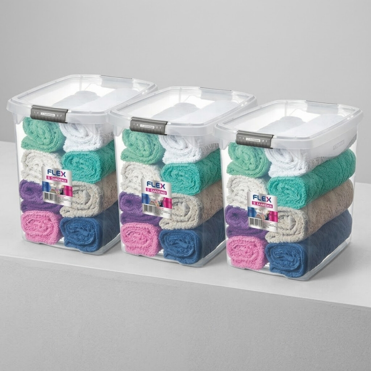 Set x3 Caja organizadora 14 lts - TRANSPARENTE 