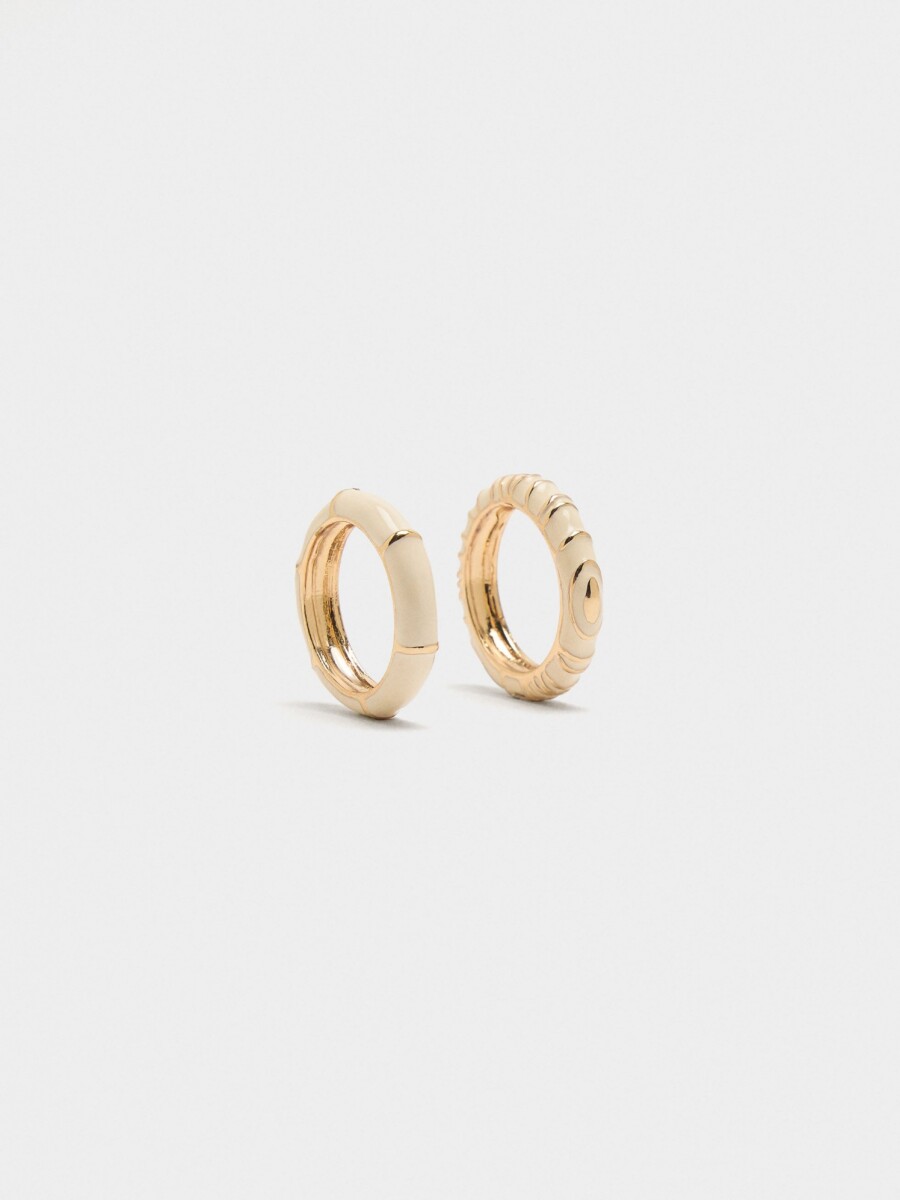 Set De Anillos Con Esmalte beige