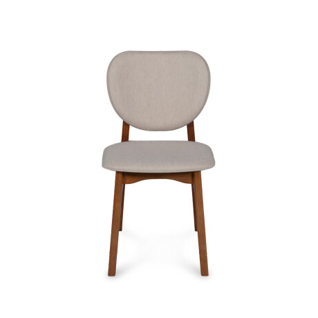 Silla Cleo - Nogal - Respaldo tapizado - Tela Rústica Natural 93