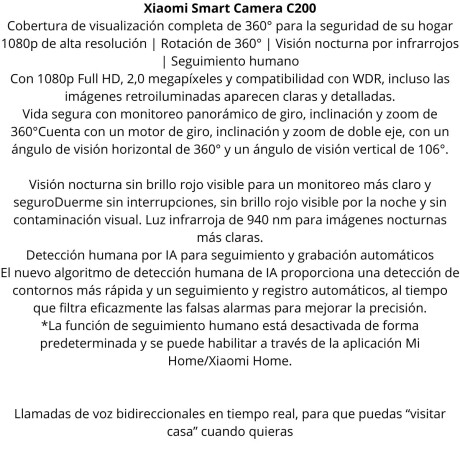 Cámara Xiaomi Smart C200 V01