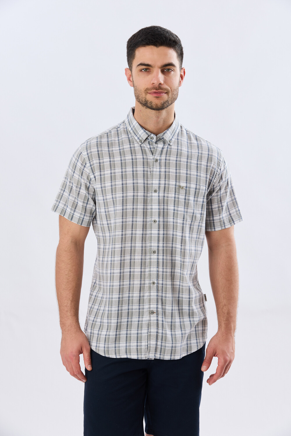 CAMISA CUADROS DE LINO Denim