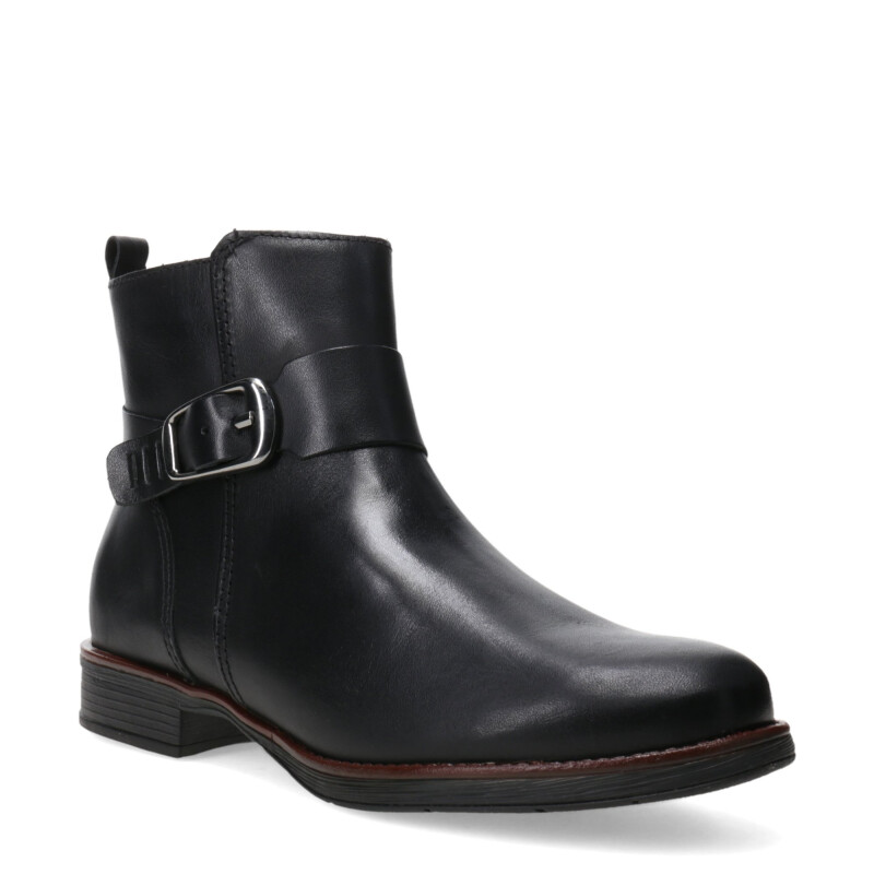 Botas de Mujer Bottero Caña Baja de Cuero Negro