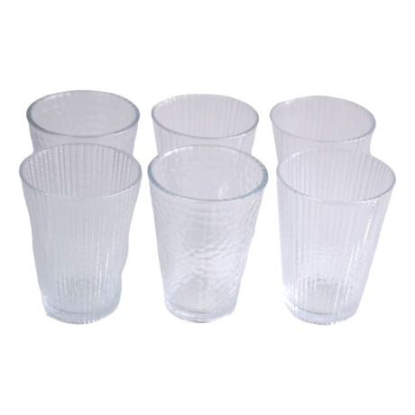 Set de 6 vasos de vidrio labrados Set de 6 vasos de vidrio labrados