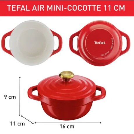Set 2 Ollas Tefal 11cm | Mini-cocotte Air | Color rojo. Set 2 Ollas Tefal 11cm | Mini-cocotte Air | Color rojo.