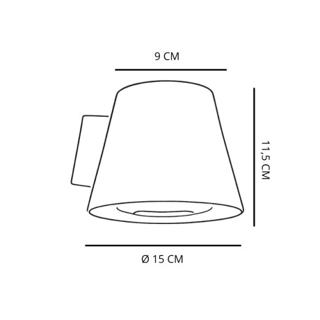 Luminaria de pared exterior Unidireccional Top Luminaria Exterior Unidireccional TOP Negro