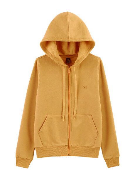 CAMPERA FEMENINA BÁSICA CON FELPA AMARILLO