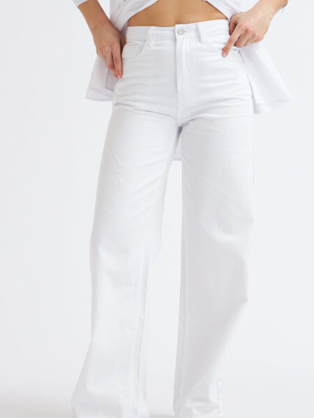 Pantalón de jean wide leg Blanco