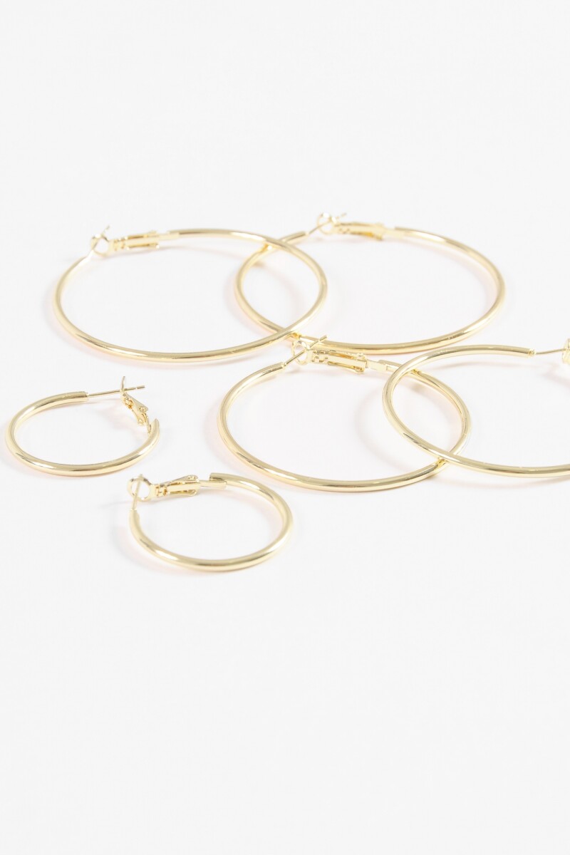 Set de aros finos dorado
