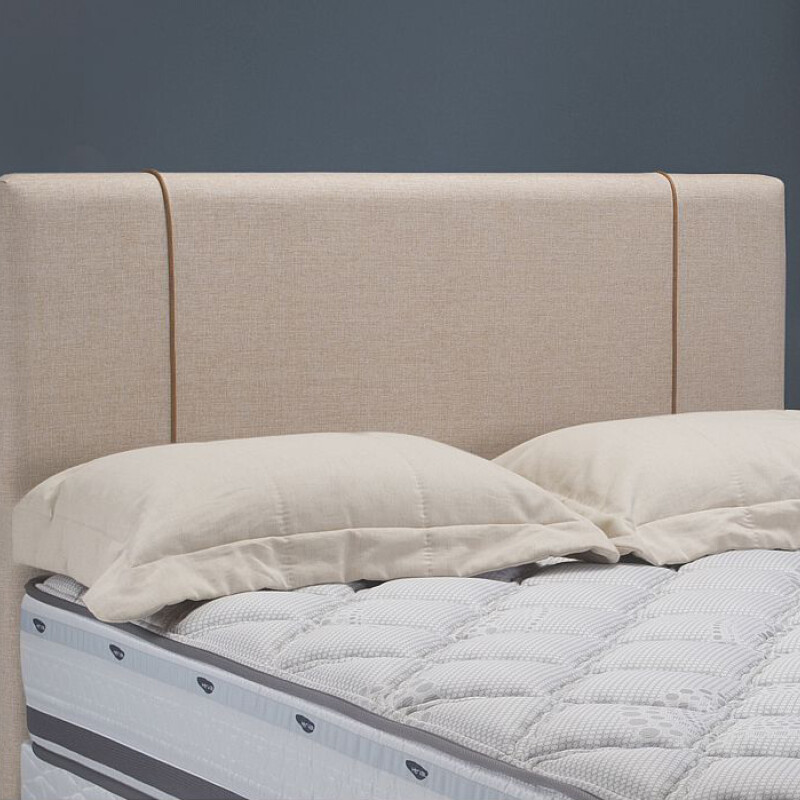 Respaldo de sommier 1.93mts, 2 plazas (King) - LISO TAPIZADO BEIGE C/LISTON CAMEL Respaldo de sommier 1.93mts, 2 plazas (King) - LISO TAPIZADO BEIGE C/LISTON CAMEL