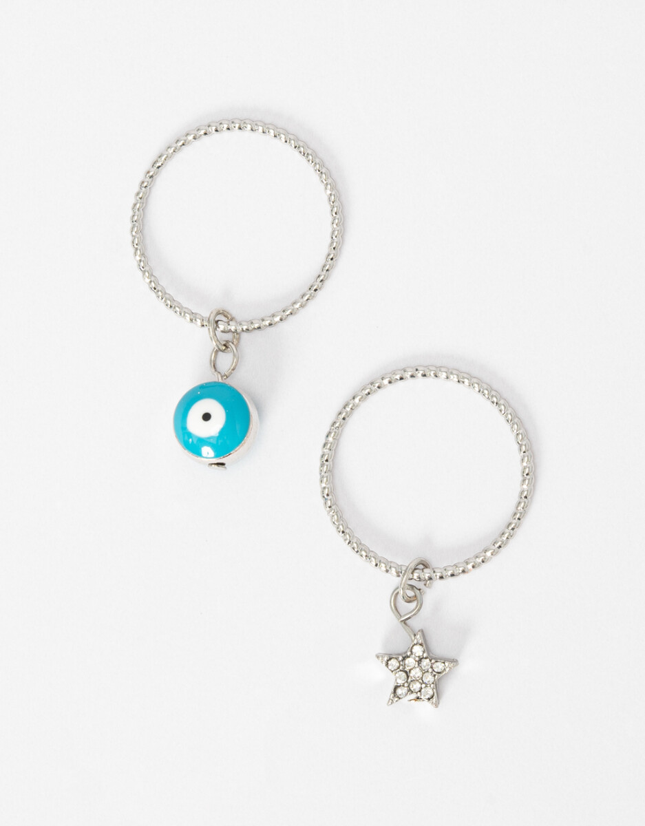 Set De Anillos Con Dijes 